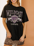 Kansas State Wildcats Pep Rally Black Thrifted - Adult & Kids T-Shirts, Sweatshirts & Hoodies apparel design preview 1
