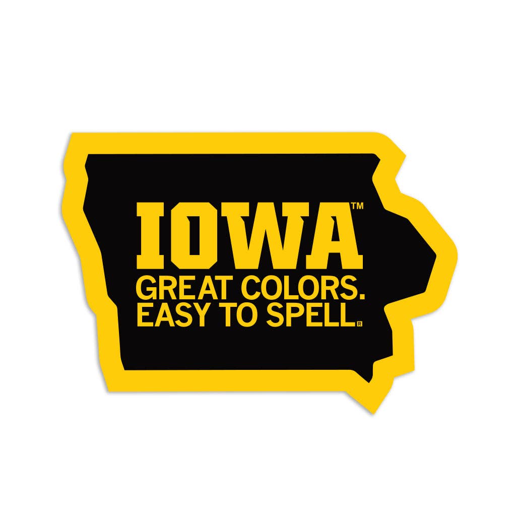 Iowa: Great Colors Easy To Spell Die-Cut Sticker - Adult & Kids T-Shirts, Sweatshirts & Hoodies apparel design preview 1