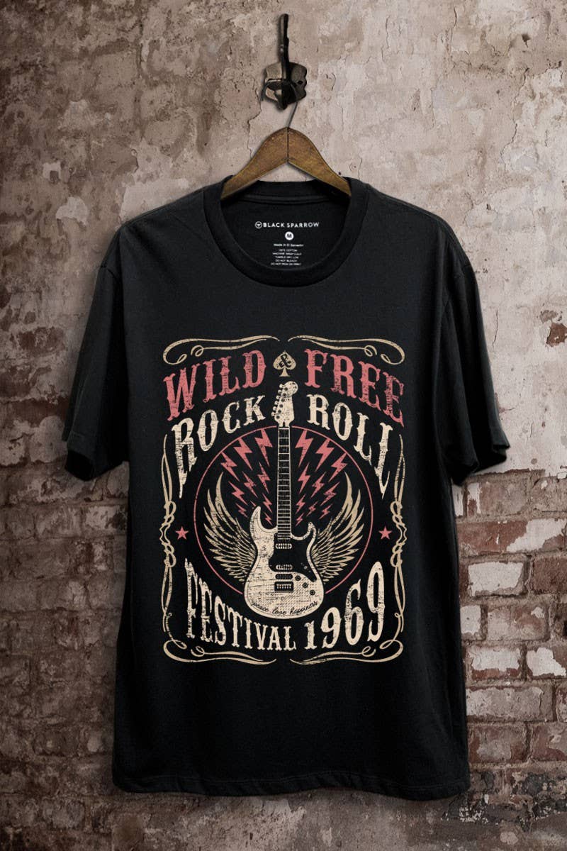 Wild Free Rock and Roll Graphic Top - Adult & Kids T-Shirts, Sweatshirts & Hoodies apparel design preview 1