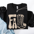 Fall Cowboy Boots, Western, Autumn - Adult & Kids T-Shirts, Sweatshirts & Hoodies apparel design preview 1