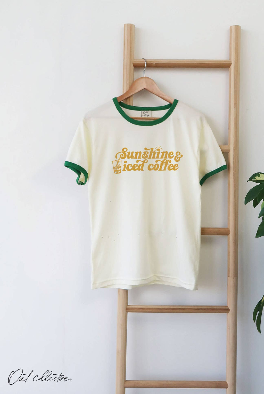 Sunshine and Iced Coffee Ringer Graphic Top - Adult & Kids T-Shirts, Sweatshirts & Hoodies apparel design preview 1