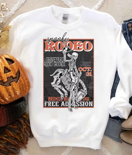 Spooky Rodeo Crewneck - Adult & Kids T-Shirts, Sweatshirts & Hoodies apparel design preview 1