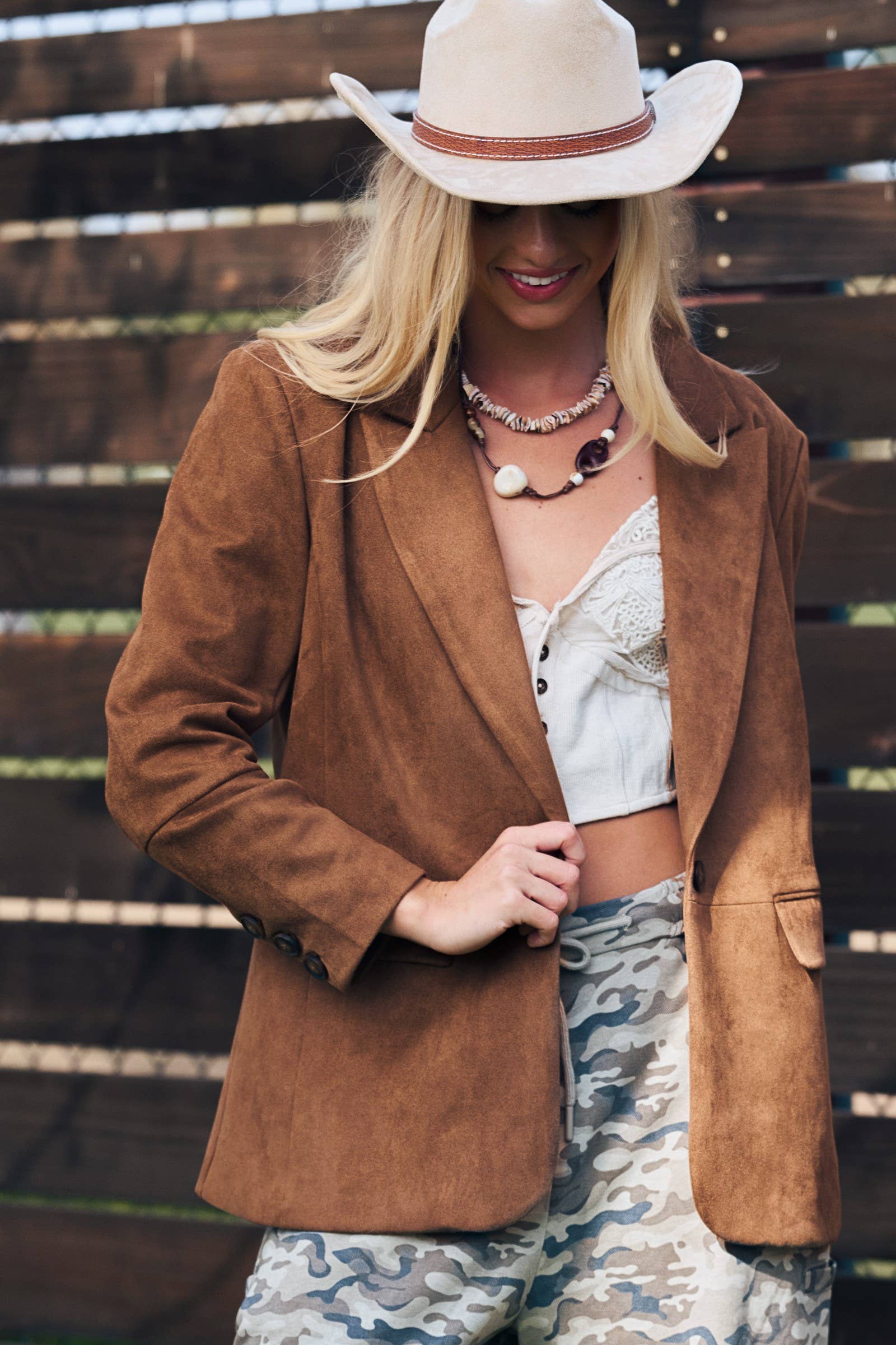 Relaxed Fit Notched Lapel Faux Suede Blazer - Adult & Kids T-Shirts, Sweatshirts & Hoodies apparel design preview 1