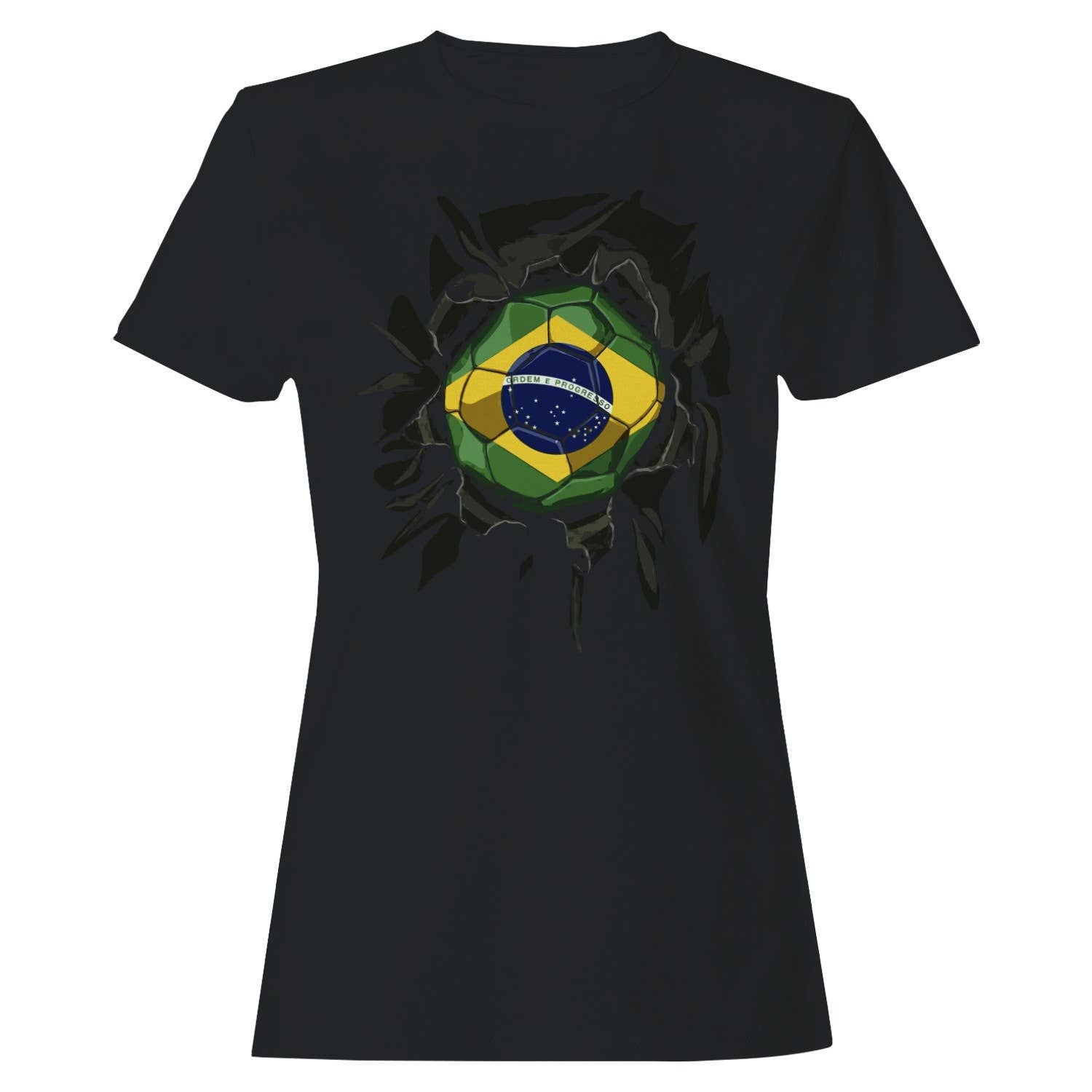 Brazil Soccer Ordem E Progresso Women's - Adult & Kids T-Shirts, Sweatshirts & Hoodies apparel design preview 1