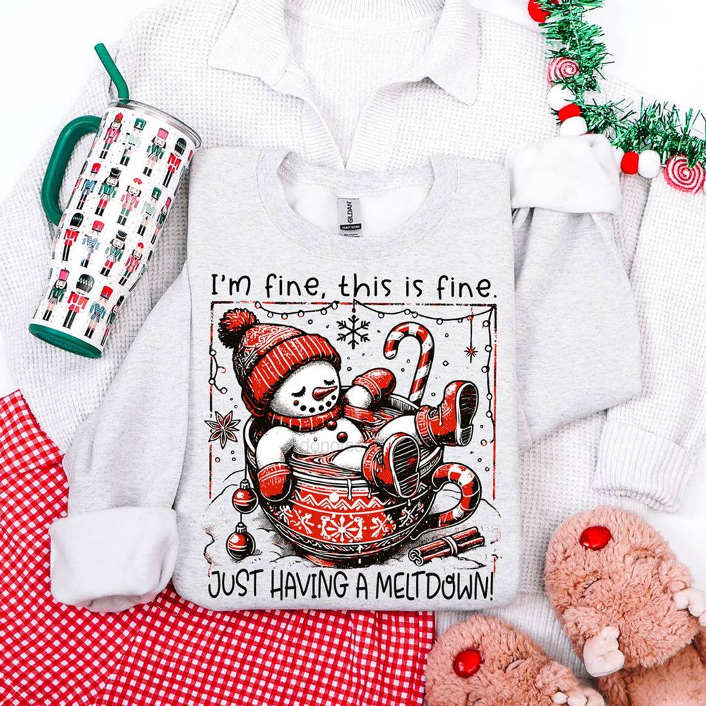 I'm Fine Snowman - Adult & Kids T-Shirts, Sweatshirts & Hoodies apparel design preview 1