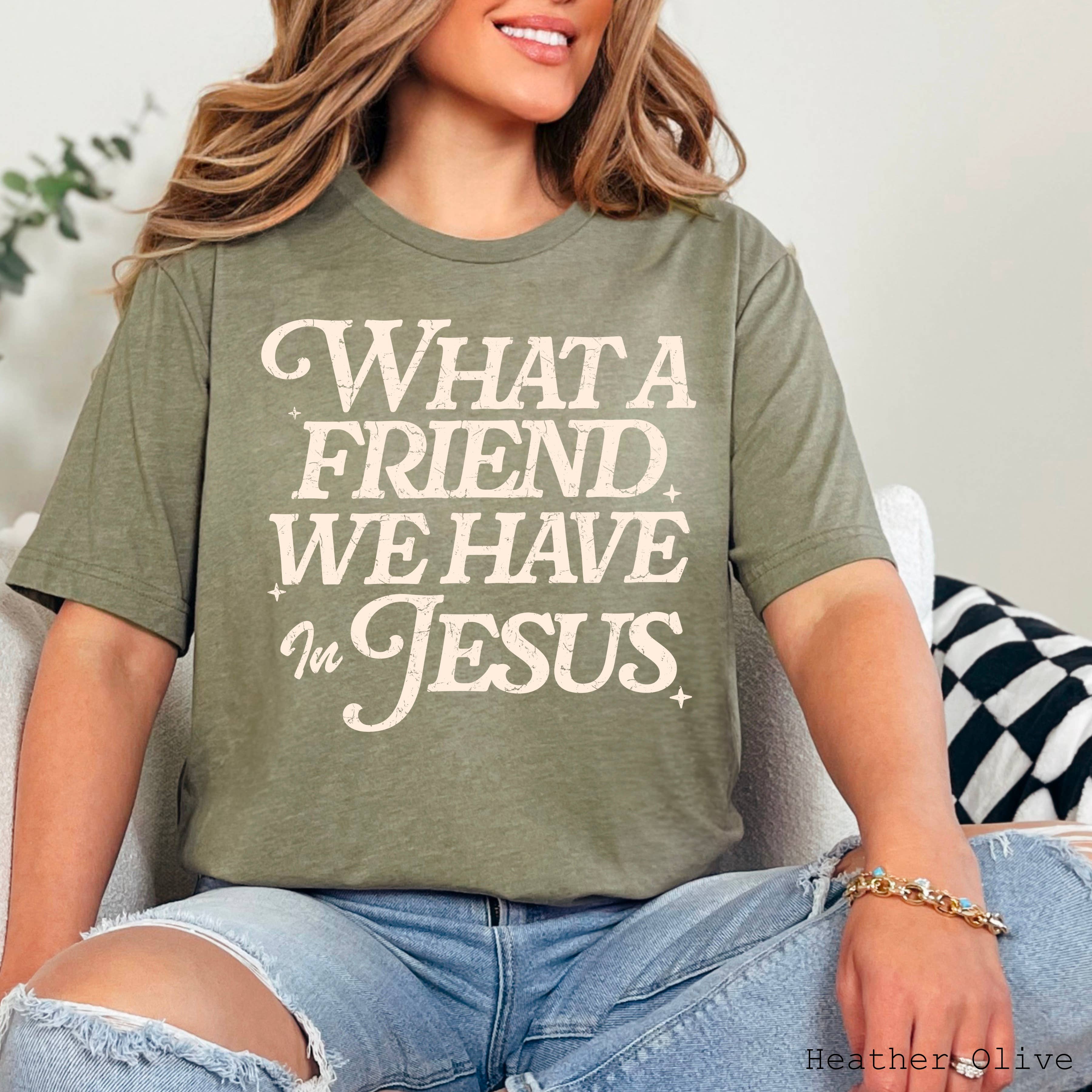 What A Friend We Have in Jesus Graphic Bella Canvas - Adult & Kids T-Shirts, Sweatshirts & Hoodies apparel design preview 1