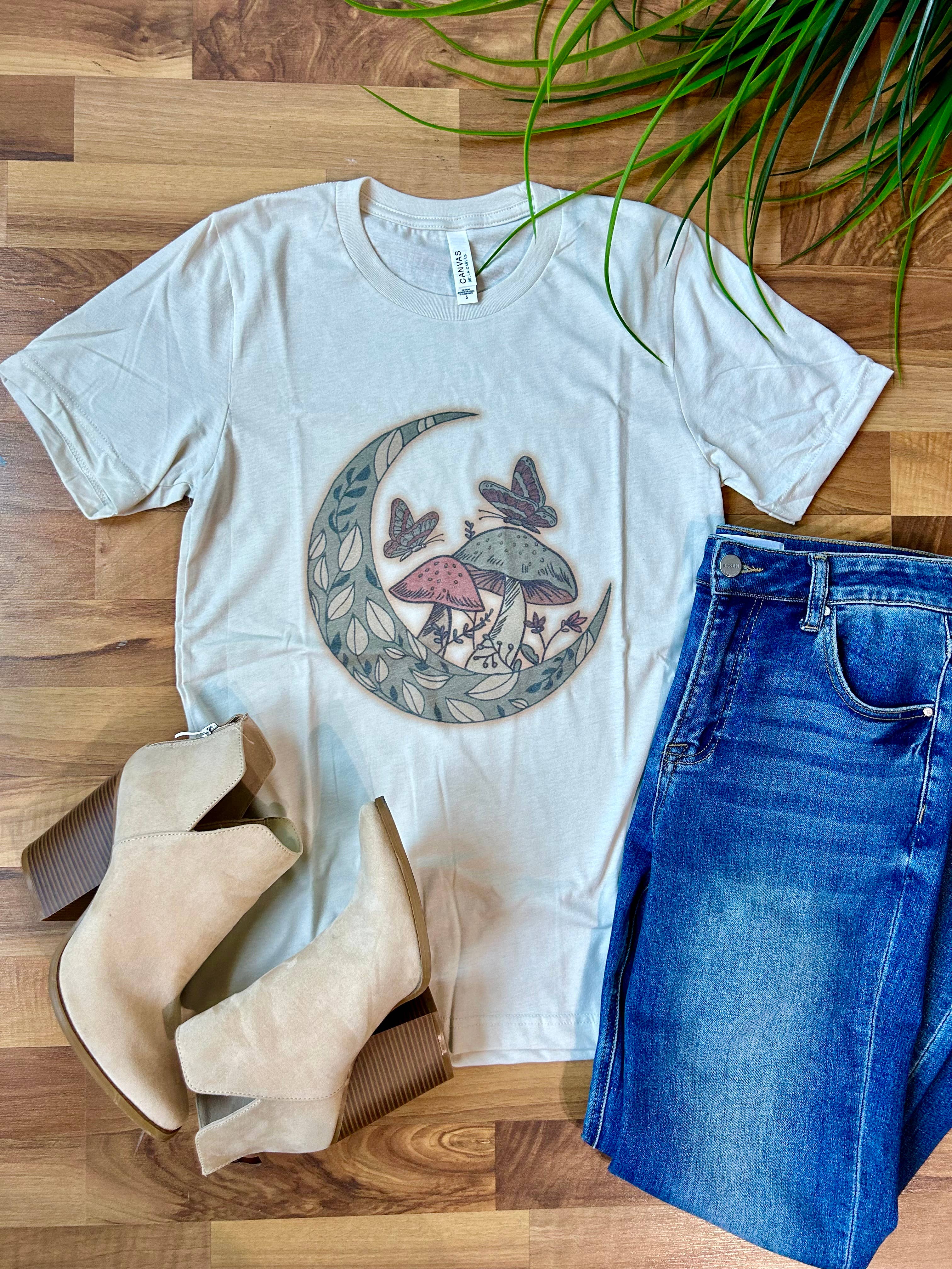 Vintage Mushroom Moon Graphic - Adult & Kids T-Shirts, Sweatshirts & Hoodies apparel design preview 1