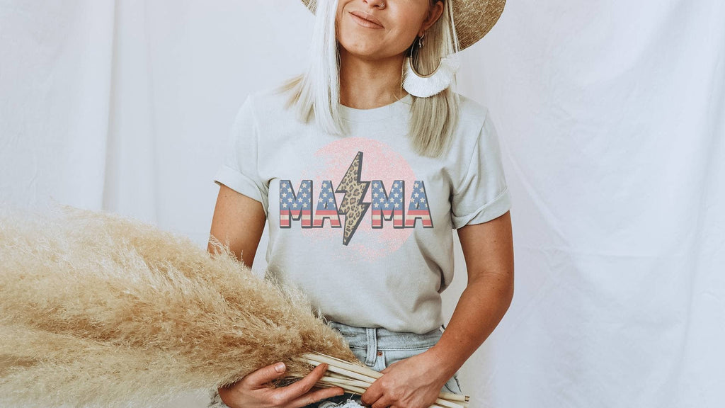 Mama Lightening Bolt Patriotic - Adult & Kids T-Shirts, Sweatshirts & Hoodies apparel design preview 1