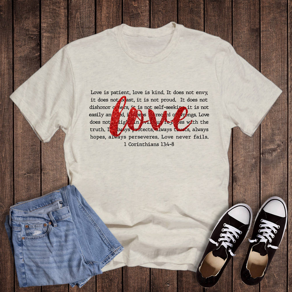 Valentines Faith Faux Glitter Love Graphic - Adult & Kids T-Shirts, Sweatshirts & Hoodies apparel design preview 1