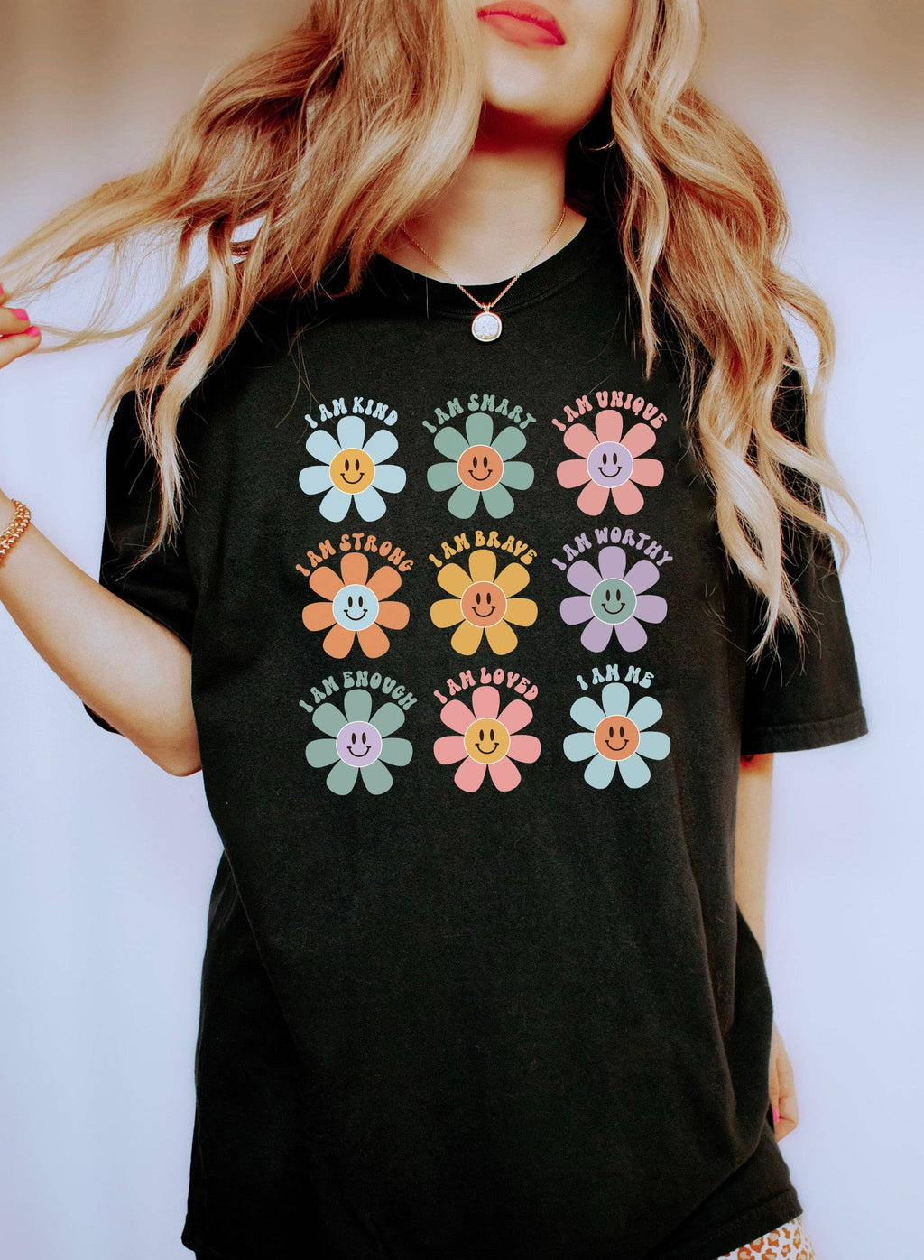 Positive Smiley Daisies - Adult & Kids T-Shirts, Sweatshirts & Hoodies apparel design preview 1