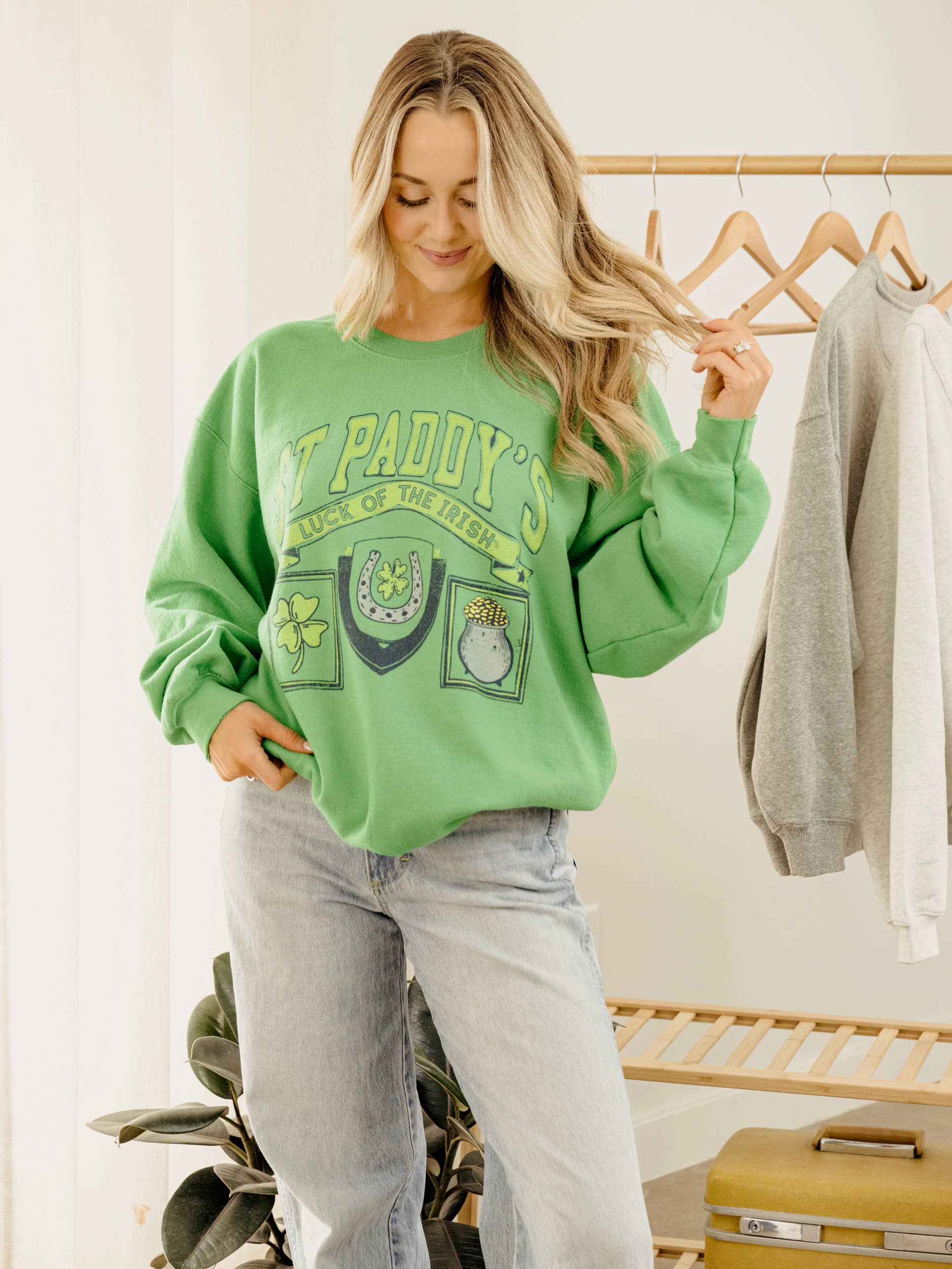 St. Paddy's Day Patch Green Thrifted Graphic - Adult & Kids T-Shirts, Sweatshirts & Hoodies apparel design preview 1