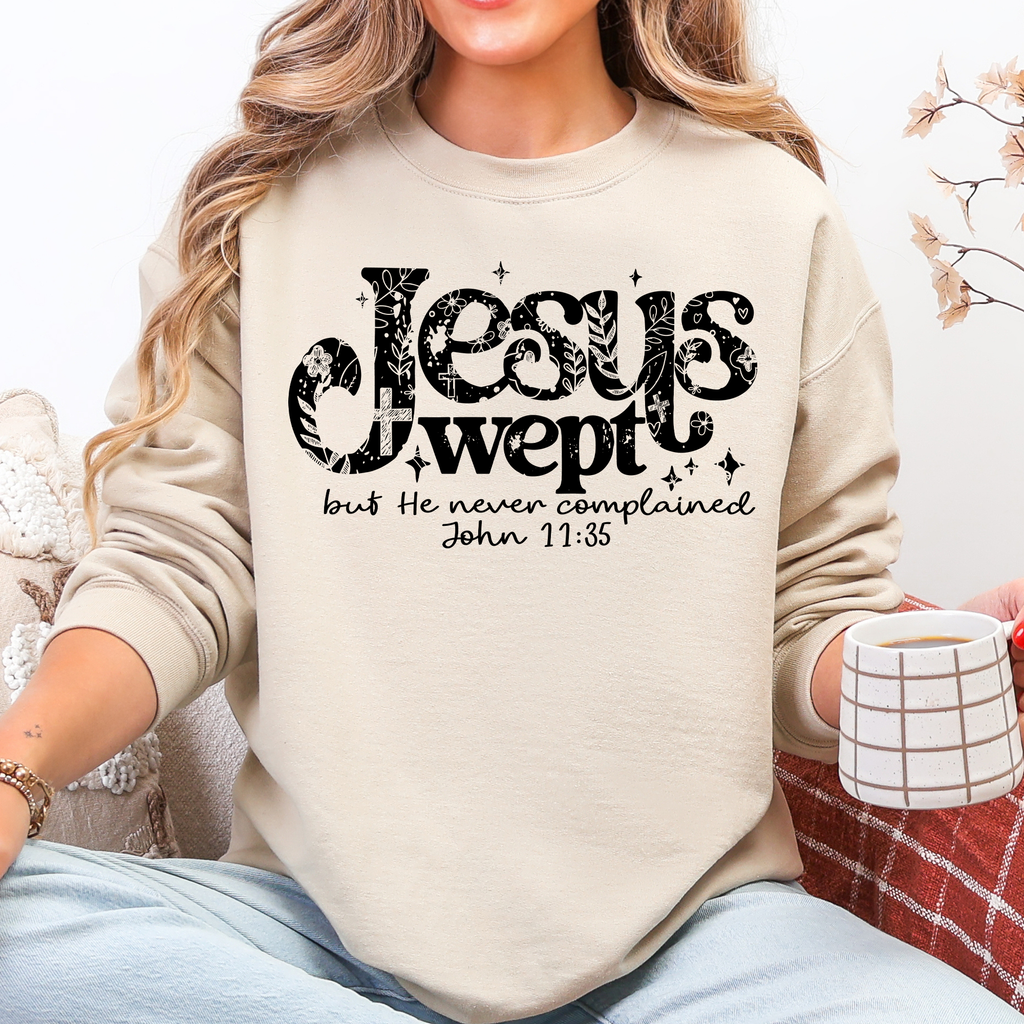 Jesus Wept, But He Never Complained, Christian - Adult & Kids T-Shirts, Sweatshirts & Hoodies apparel design preview 1