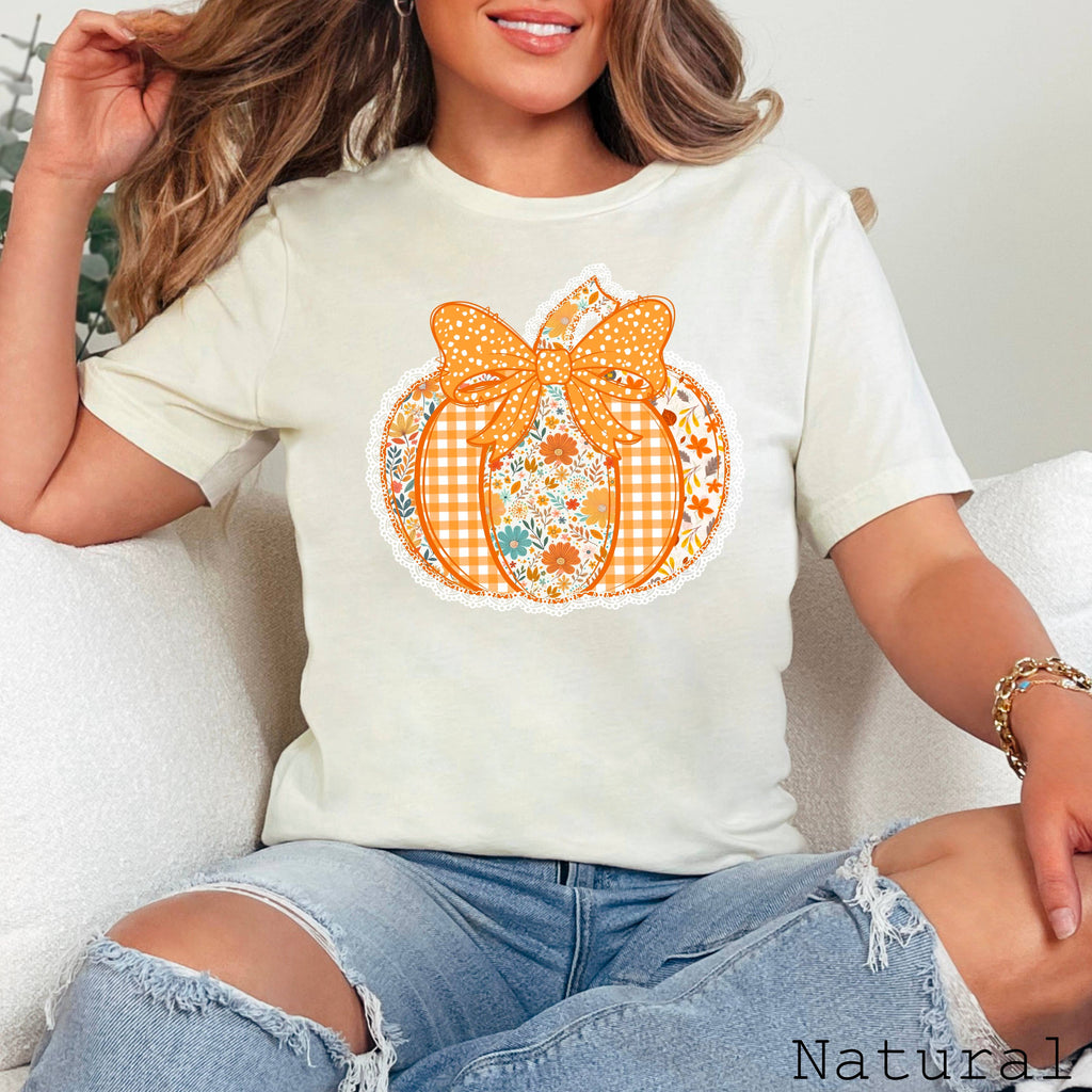 Lace Floral Pumpkin Fall 2025 Graphic Bella Canvas - Adult & Kids T-Shirts, Sweatshirts & Hoodies apparel design preview 1