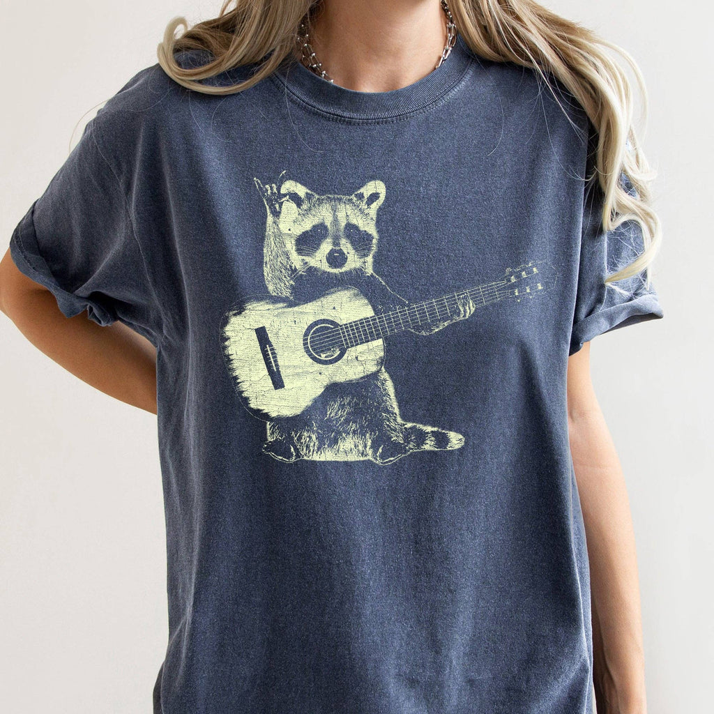 Raccoon Playing Guitar - Adult & Kids T-Shirts, Sweatshirts & Hoodies apparel design preview 1