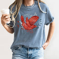 Red Bird, Folk Art, Scandinavian, Winter, Christmas, - Adult & Kids T-Shirts, Sweatshirts & Hoodies apparel design preview 1