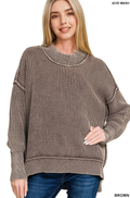 .0825 Washed Side Slit Oversized Hi-Low Sweater - Adult & Kids T-Shirts, Sweatshirts & Hoodies apparel design preview 1
