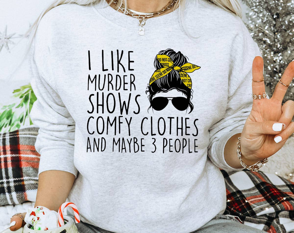 I Like Murder Shows True Crime - Adult & Kids T-Shirts, Sweatshirts & Hoodies apparel design preview 1