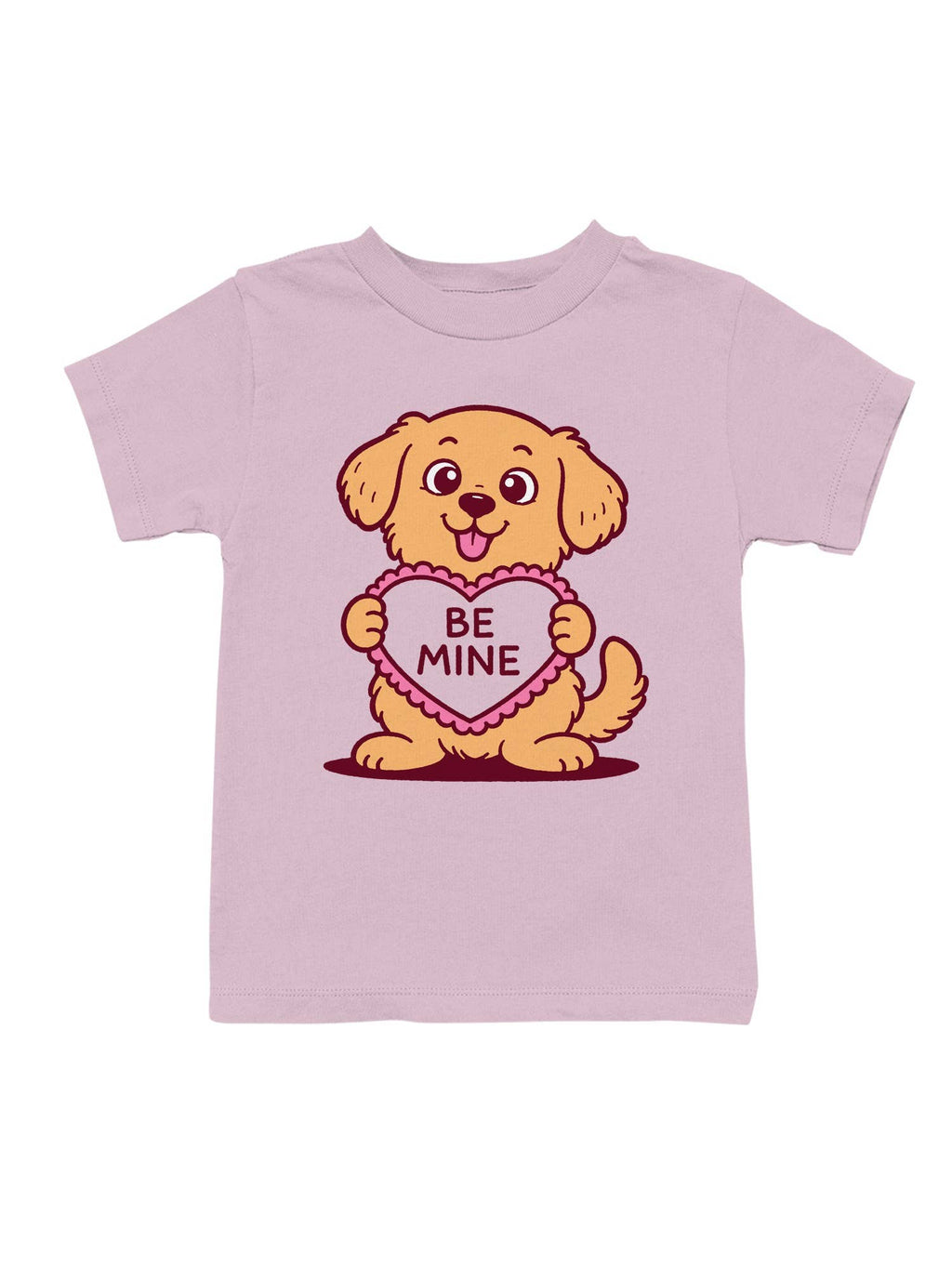 Cute Dog Holding Be Mine Heart Youth's - Adult & Kids T-Shirts, Sweatshirts & Hoodies apparel design preview 1