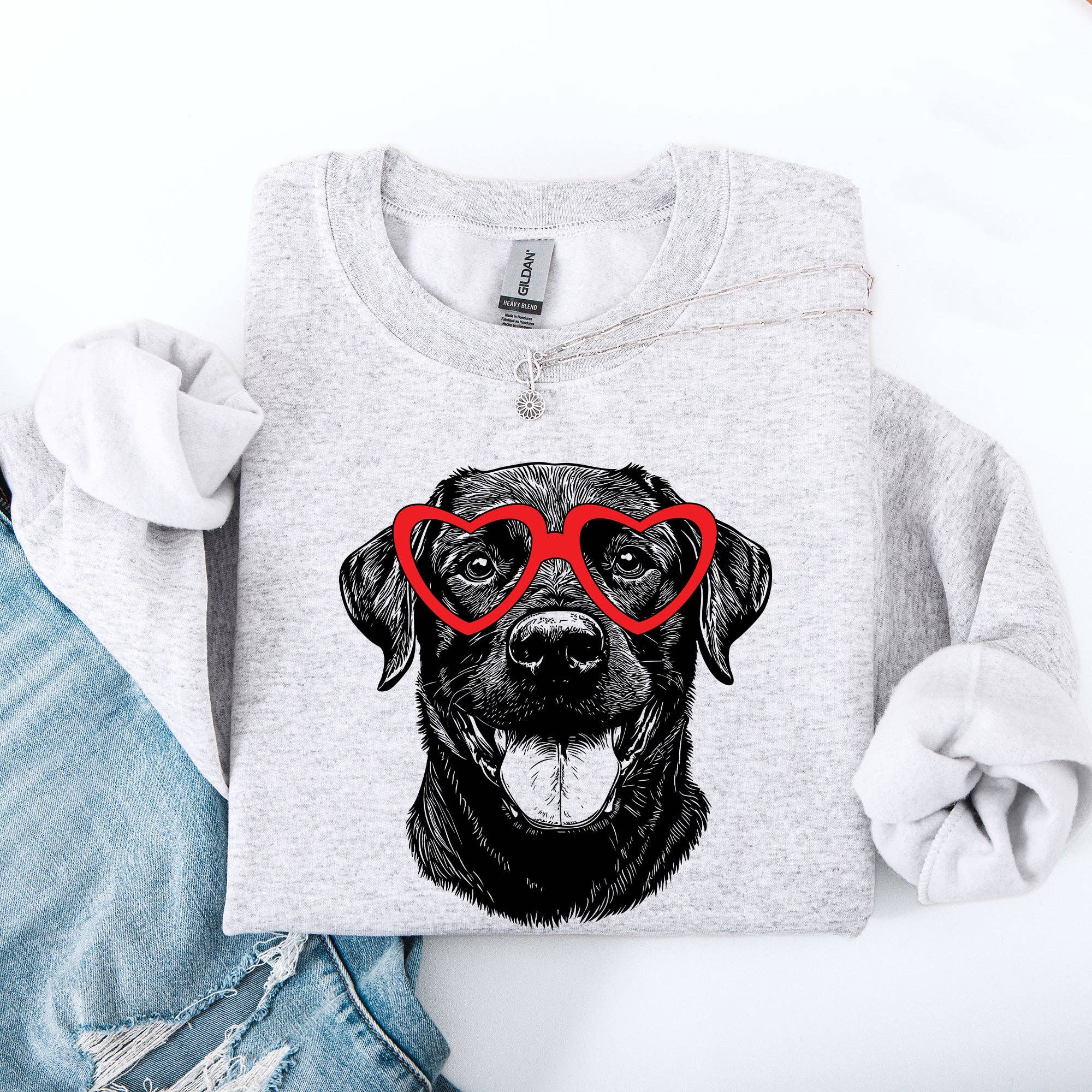 Black Lab, Labrador, Pet, Dog Breed, Valentine's - Adult & Kids T-Shirts, Sweatshirts & Hoodies apparel design preview 1