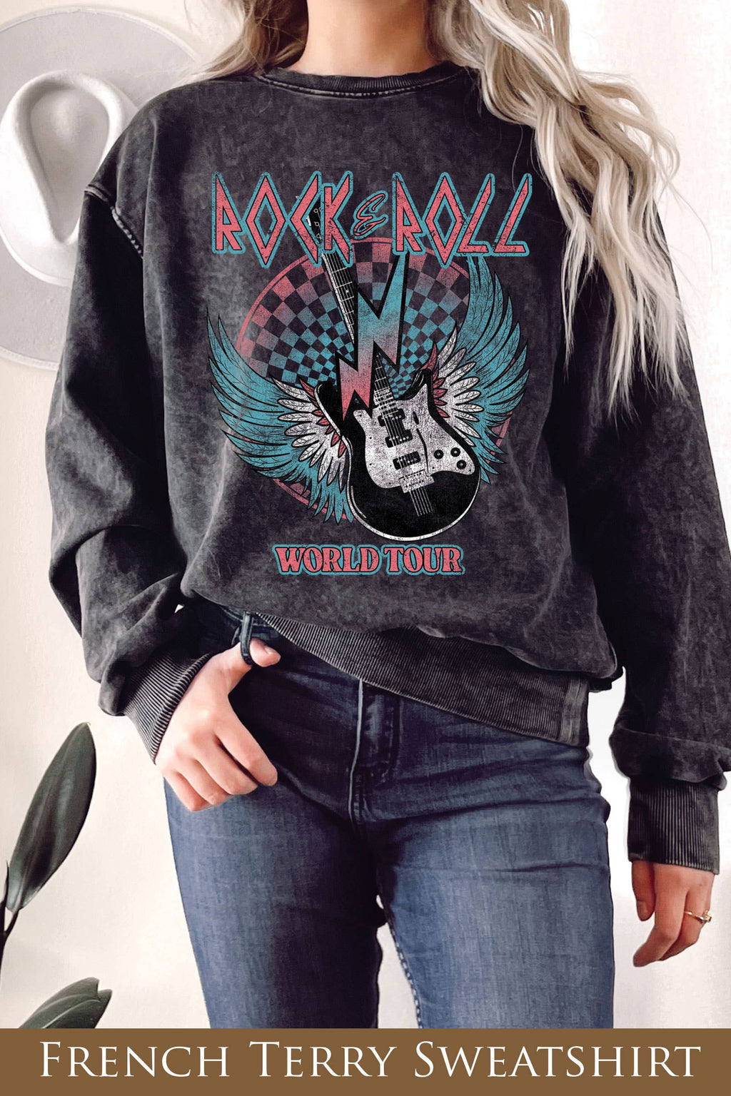 Rock and Roll World Tour Mineral Graphix Terry - Adult & Kids T-Shirts, Sweatshirts & Hoodies apparel design preview 1