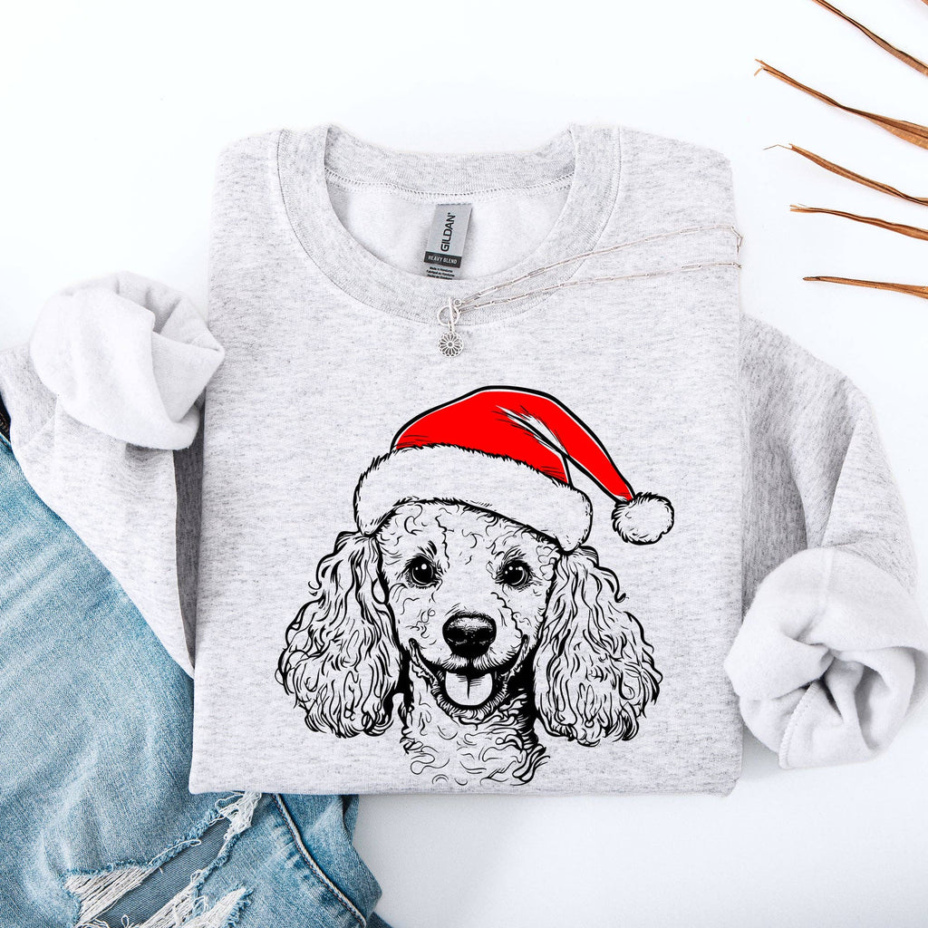 Poodle, Santa, Dog, Christmas, Lover, Pet - Adult & Kids T-Shirts, Sweatshirts & Hoodies apparel design preview 1