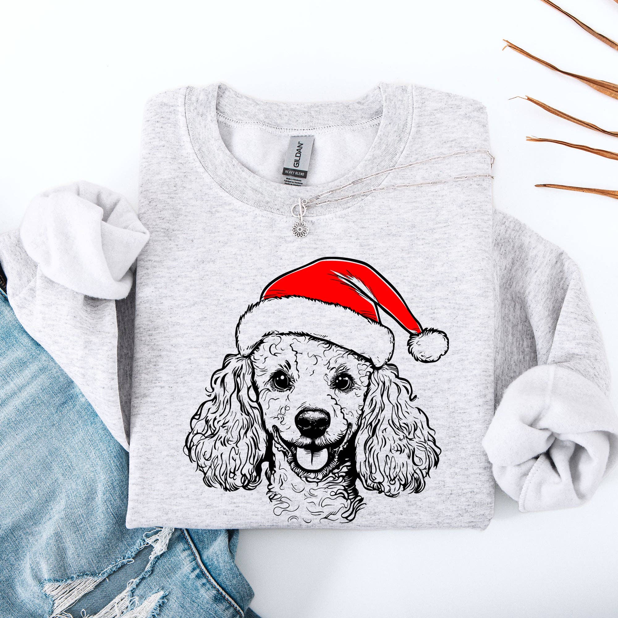 Poodle, Santa, Dog, Christmas, Lover, Pet - Adult & Kids T-Shirts, Sweatshirts & Hoodies apparel design preview 1