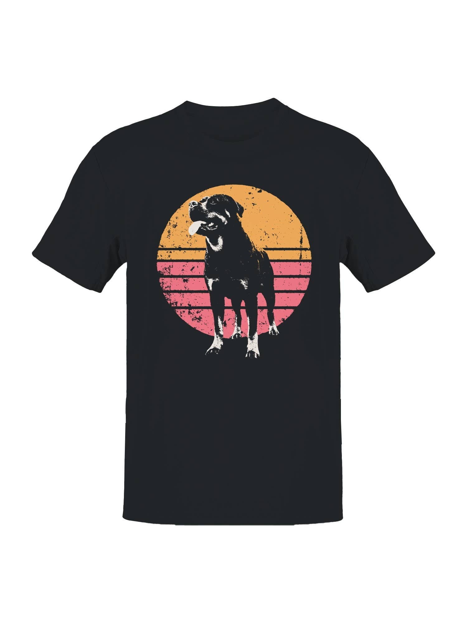 Retro Rottweiler Sunset Design Men's - Adult & Kids T-Shirts, Sweatshirts & Hoodies apparel design preview 1