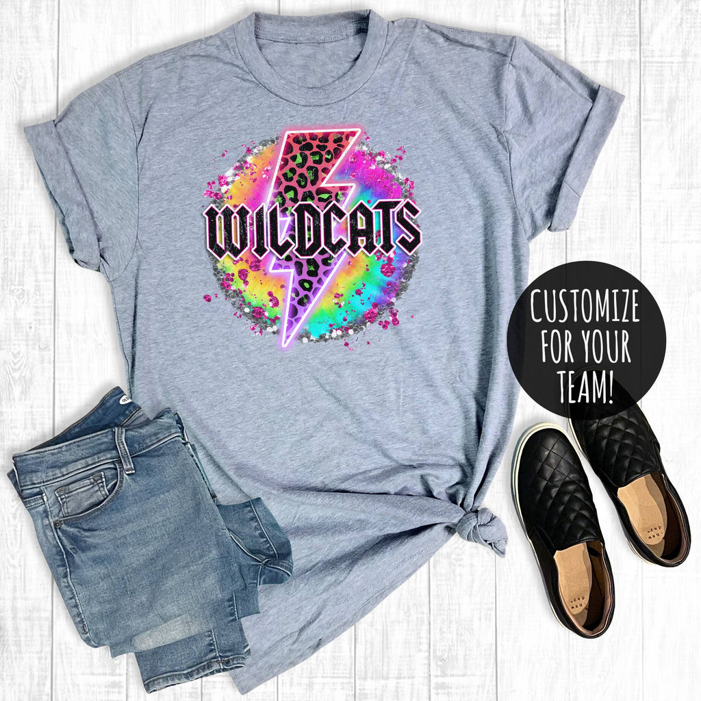 Custom Tie Dye Leopard Circle Wildcats - Adult & Kids T-Shirts, Sweatshirts & Hoodies apparel design preview 1