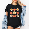 Flowers and Pumpkins Minimalist Autumn Fall Halloween - Adult & Kids T-Shirts, Sweatshirts & Hoodies apparel design preview 1