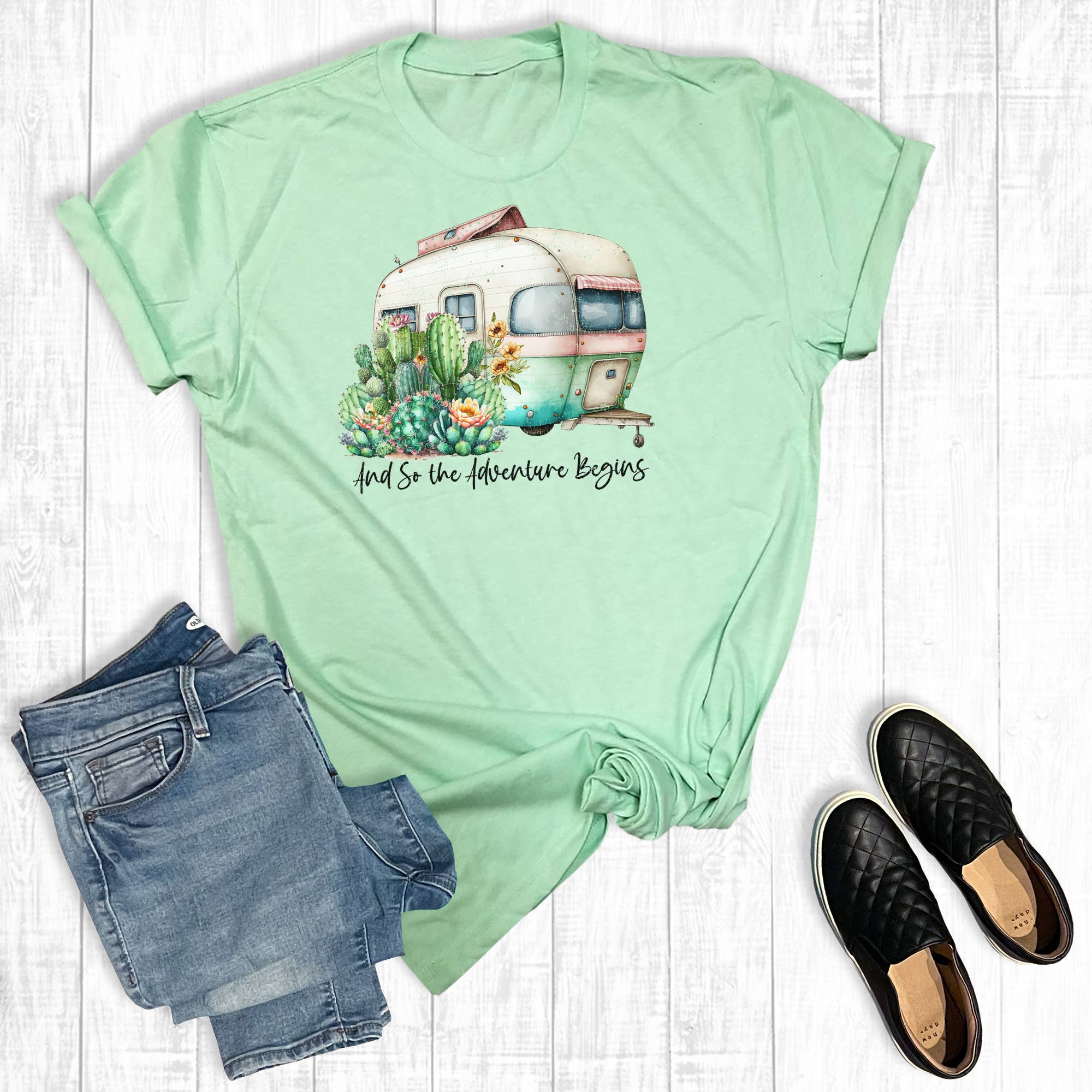 Western Vintage Camper Graphic - Adult & Kids T-Shirts, Sweatshirts & Hoodies apparel design preview 1