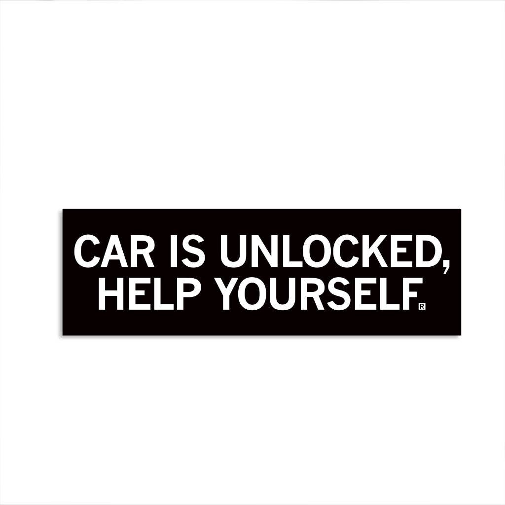 Car Is Unlocked Bumper Sticker - Adult & Kids T-Shirts, Sweatshirts & Hoodies apparel design preview 1