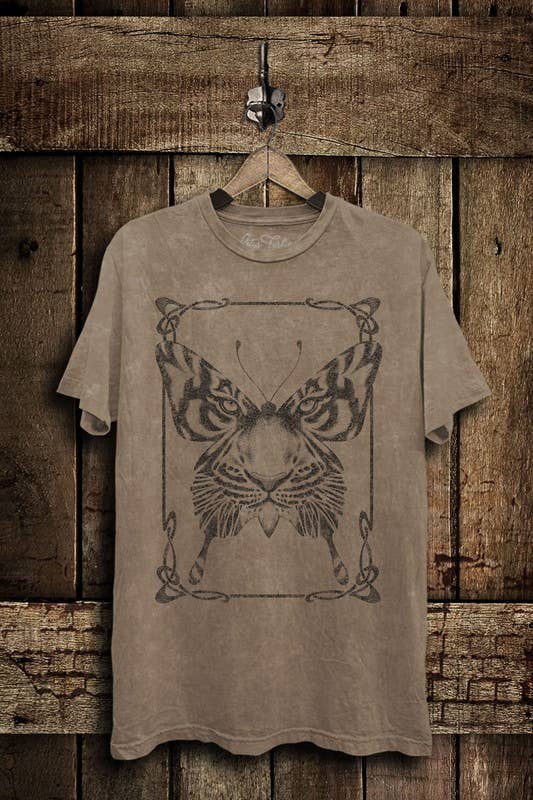 Tiger Butterfly Graphic Top - Adult & Kids T-Shirts, Sweatshirts & Hoodies apparel design preview 1