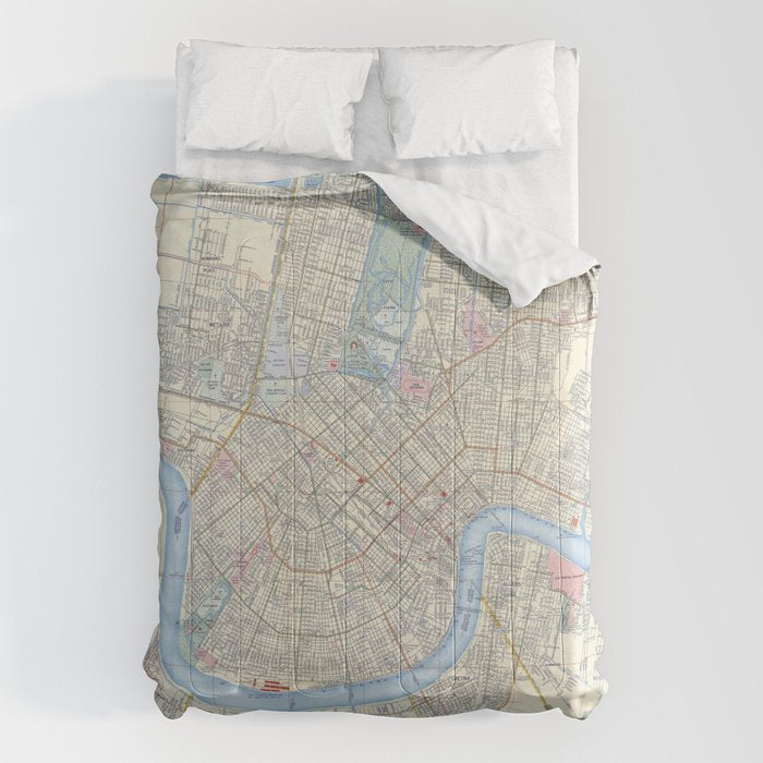 New Orleans Vintage Map Comforter Gallery Image 6 - Adult & Kids T-Shirts, Sweatshirts & Hoodies apparel design preview 1