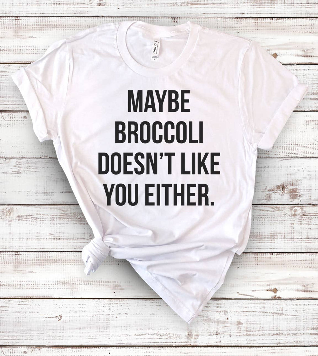 Maybe Broccoli- Funny Sassy Vegetables - Adult & Kids T-Shirts, Sweatshirts & Hoodies apparel design preview 1