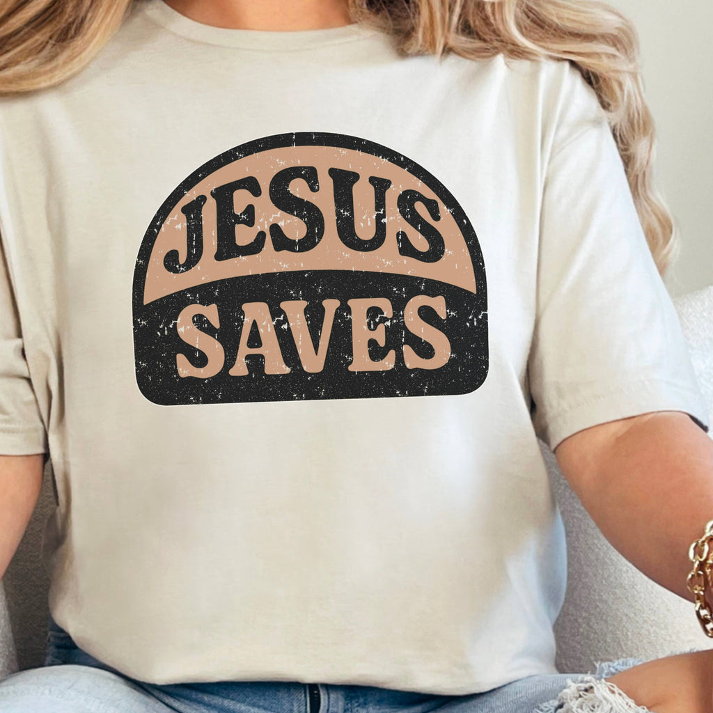 Jesus Saves Christian Graphic Gildan - Adult & Kids T-Shirts, Sweatshirts & Hoodies apparel design preview 1