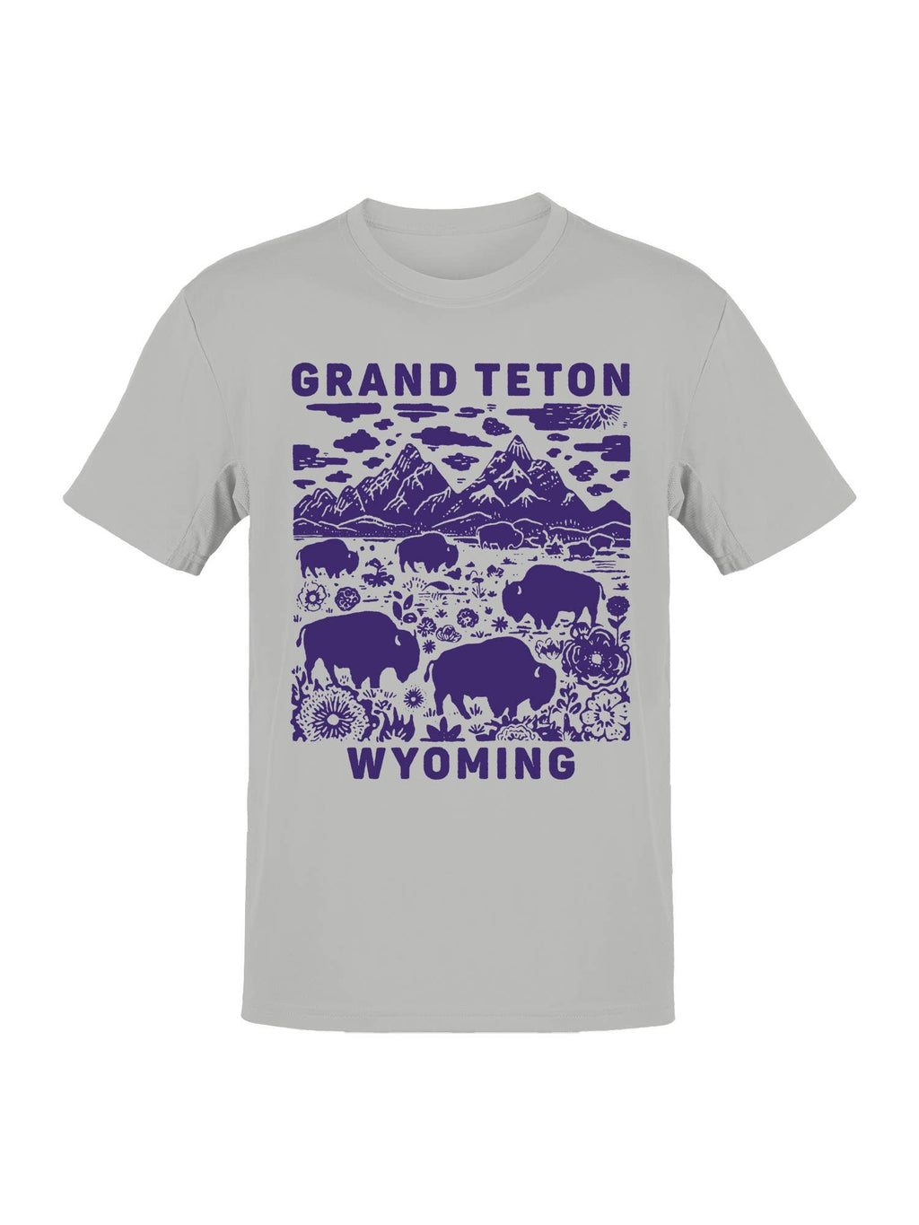Grand Teton Wyoming Bison Landscape Men's - Adult & Kids T-Shirts, Sweatshirts & Hoodies apparel design preview 1