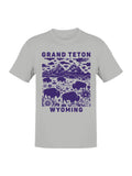 Grand Teton Wyoming Bison Landscape Men's - Adult & Kids T-Shirts, Sweatshirts & Hoodies apparel design preview 1