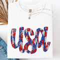Glittery, USA, Red White and Blue Comfort Colors - Adult & Kids T-Shirts, Sweatshirts & Hoodies apparel design preview 1