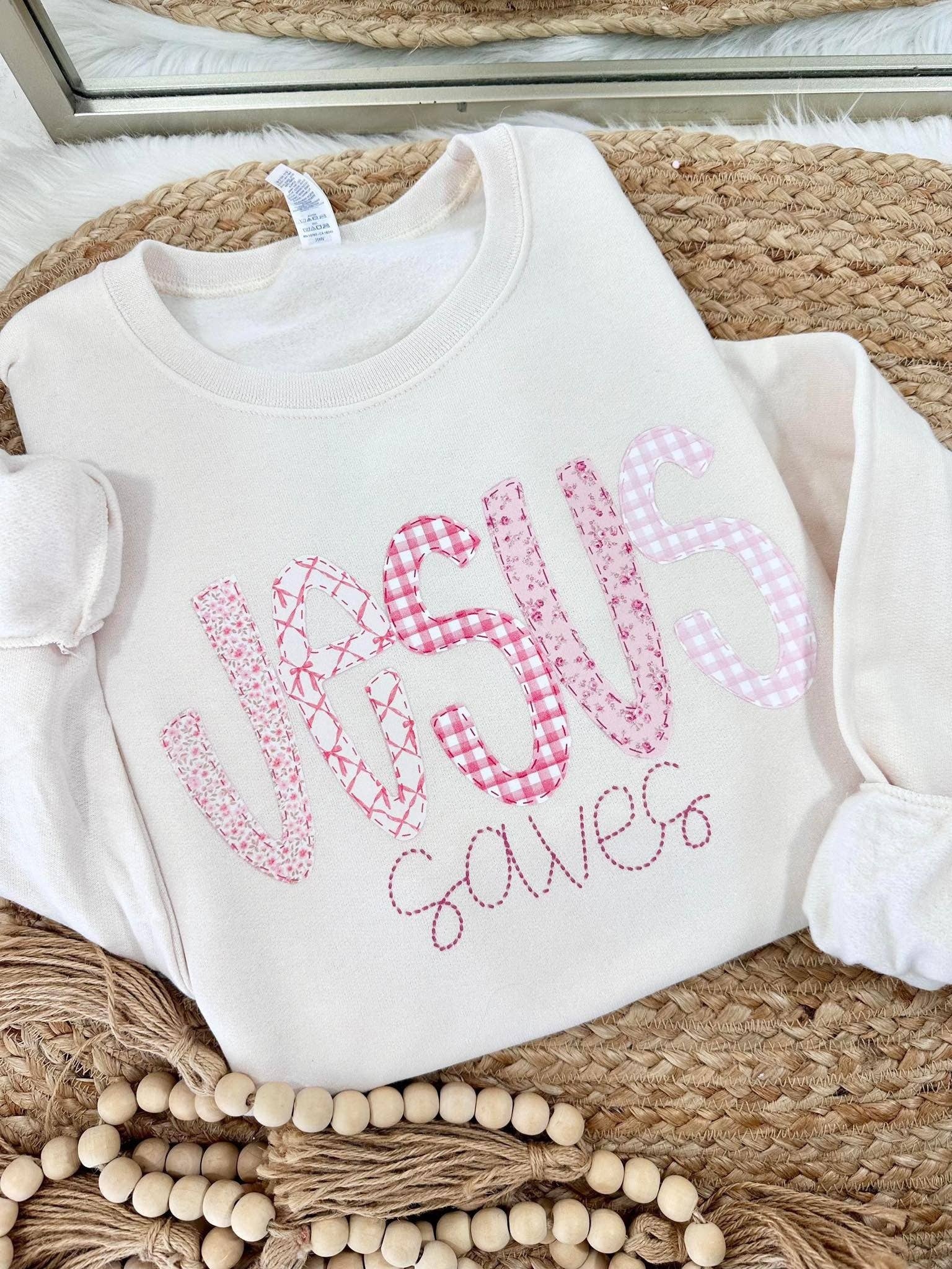 Jesus Saves Patchwork Dtf - Adult & Kids T-Shirts, Sweatshirts & Hoodies apparel design preview 1