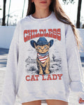 Childless Cat Lady, Country Kitty Cowboy, Cowgirl - Adult & Kids T-Shirts, Sweatshirts & Hoodies apparel design preview 1
