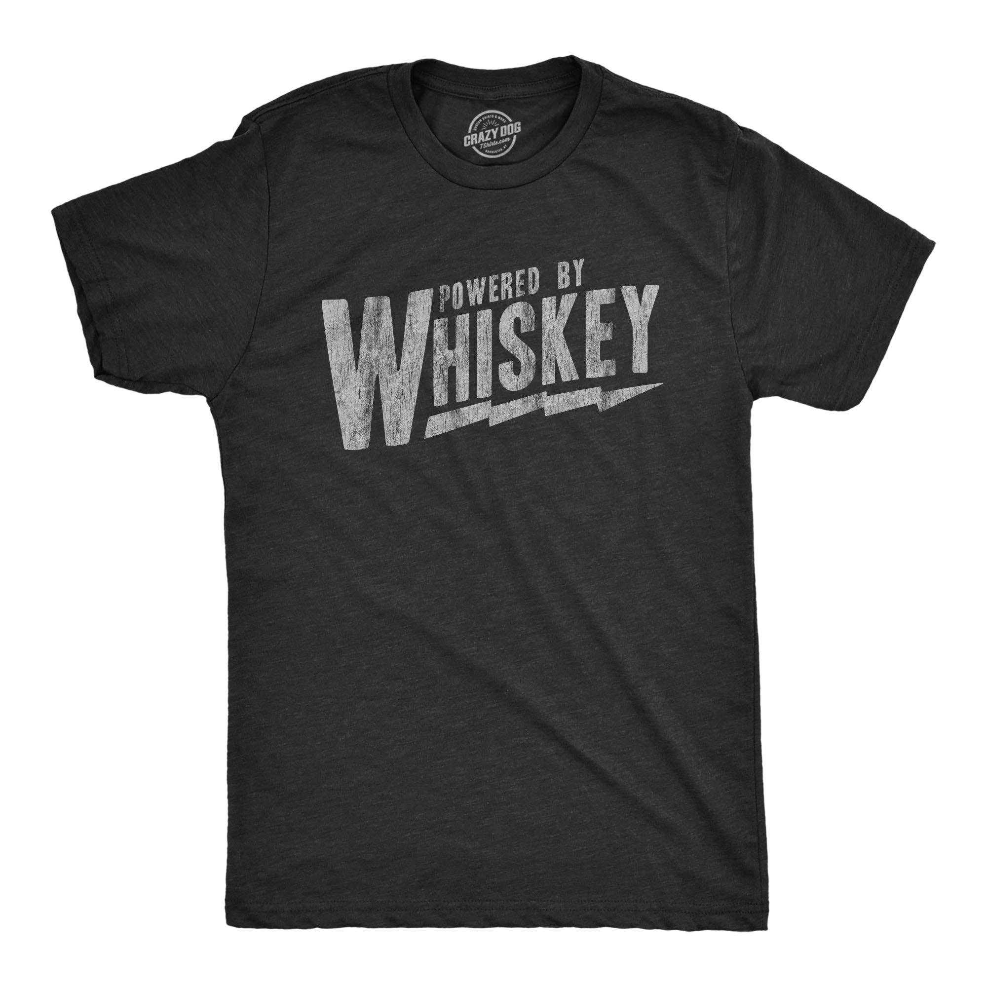 Powered By Whiskey Men's - Adult & Kids T-Shirts, Sweatshirts & Hoodies apparel design preview 1