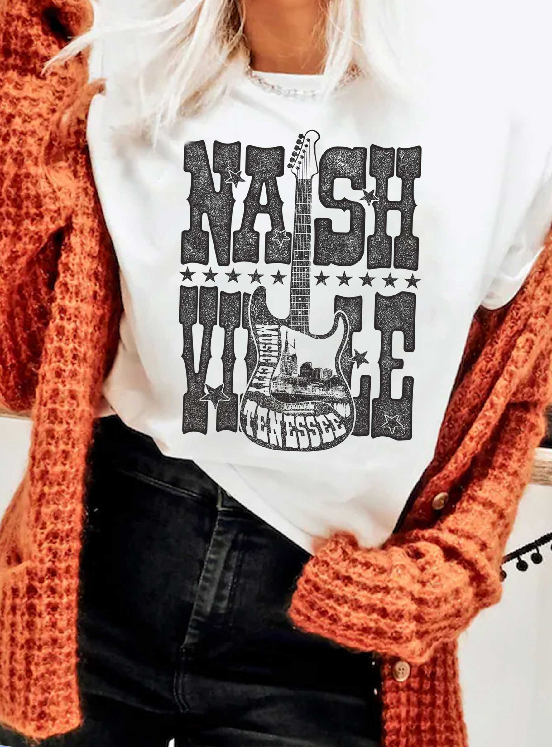 Nashville Guitar Night Graphic - Adult & Kids T-Shirts, Sweatshirts & Hoodies apparel design preview 1