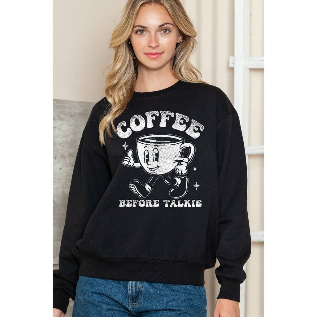 Coffee Beforetalkie Crewneck - Adult & Kids T-Shirts, Sweatshirts & Hoodies apparel design preview 1