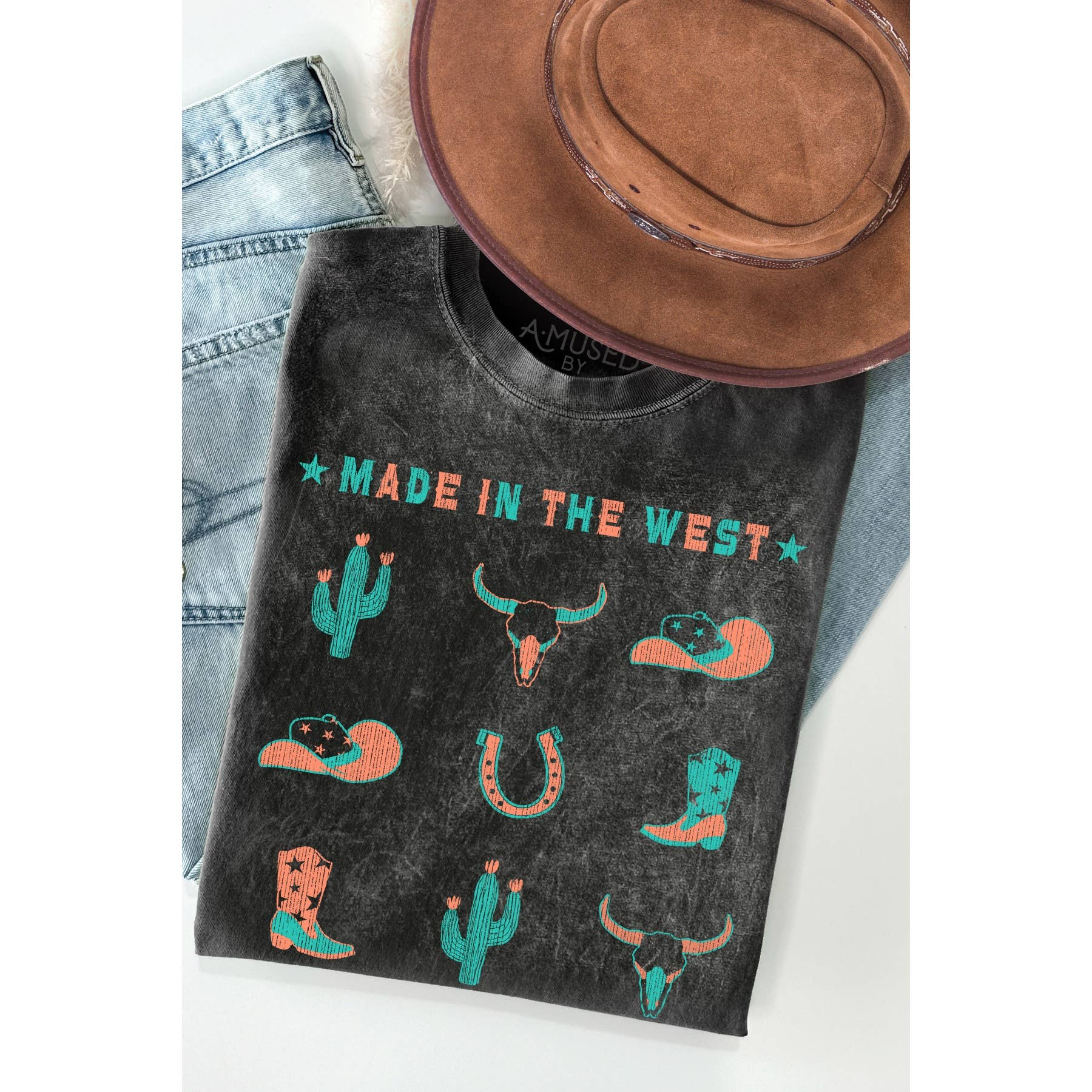 Made in the West Vintage Mineral Wash - Adult & Kids T-Shirts, Sweatshirts & Hoodies apparel design preview 1