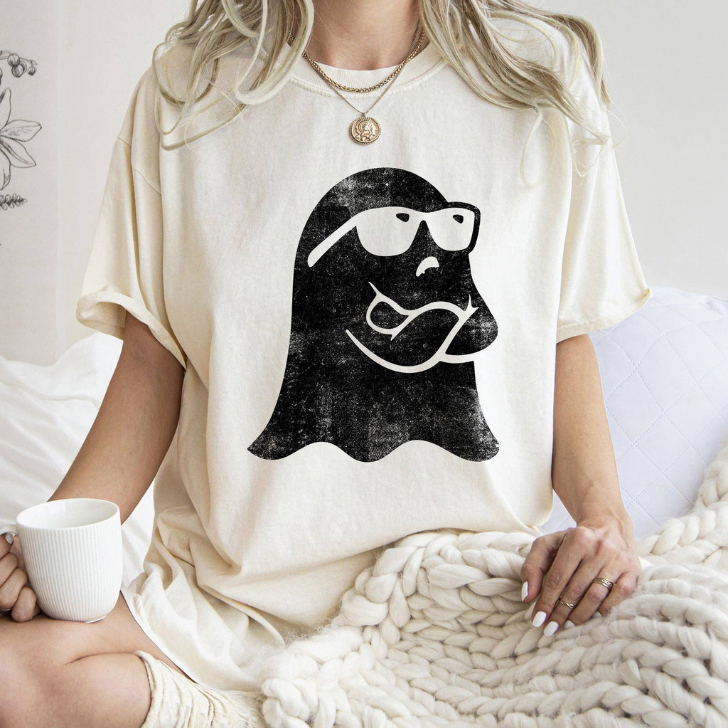 Ghost Arms Crossed Retro Halloween Black Print - Adult & Kids T-Shirts, Sweatshirts & Hoodies apparel design preview 1