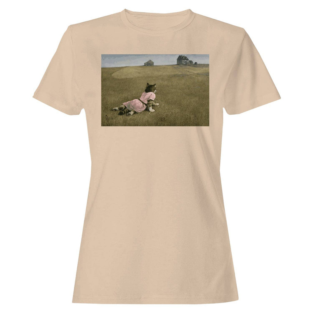 Cat Prairie Landscape Women's Natural - Adult & Kids T-Shirts, Sweatshirts & Hoodies apparel design preview 1