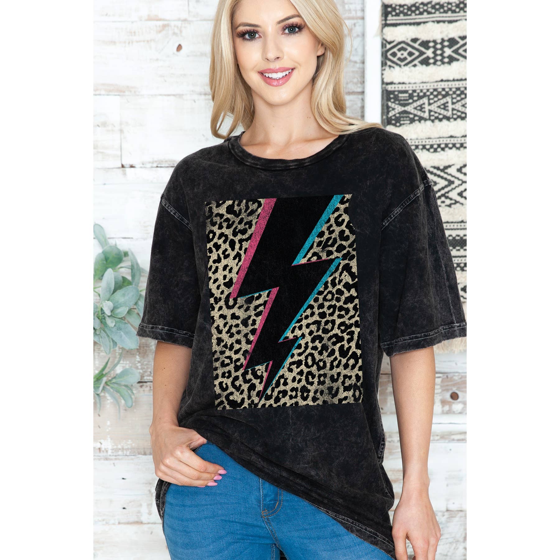 Thunder and Leopard Unisex Oversized Mineral Wash - Adult & Kids T-Shirts, Sweatshirts & Hoodies apparel design preview 1