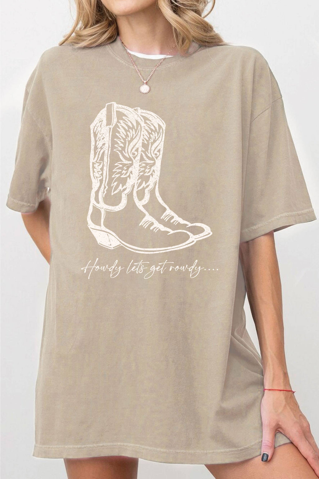 Howdy Let's Get Rowdy Boots Oversize Graphic - Adult & Kids T-Shirts, Sweatshirts & Hoodies apparel design preview 1