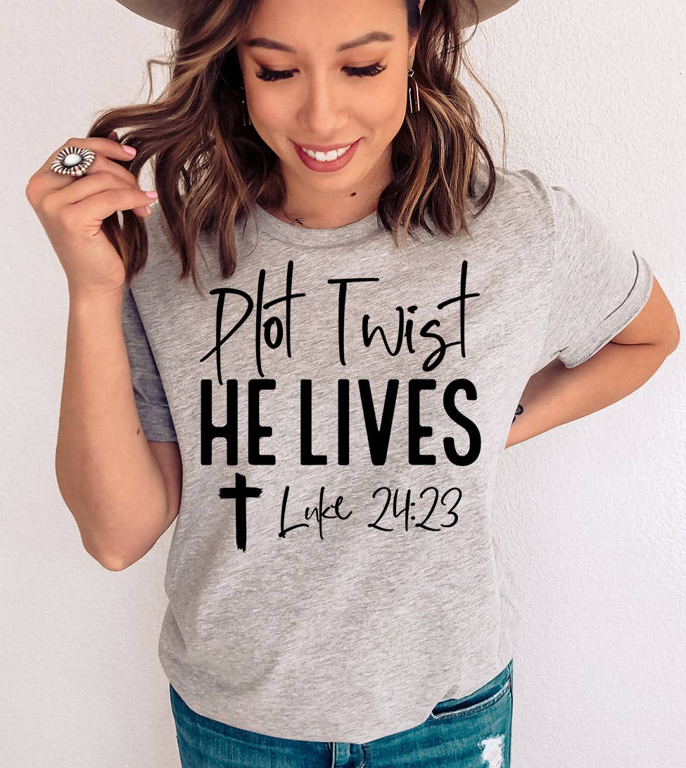 Plot Twist He Christian Religious Easter Jesus God - Adult & Kids T-Shirts, Sweatshirts & Hoodies apparel design preview 1