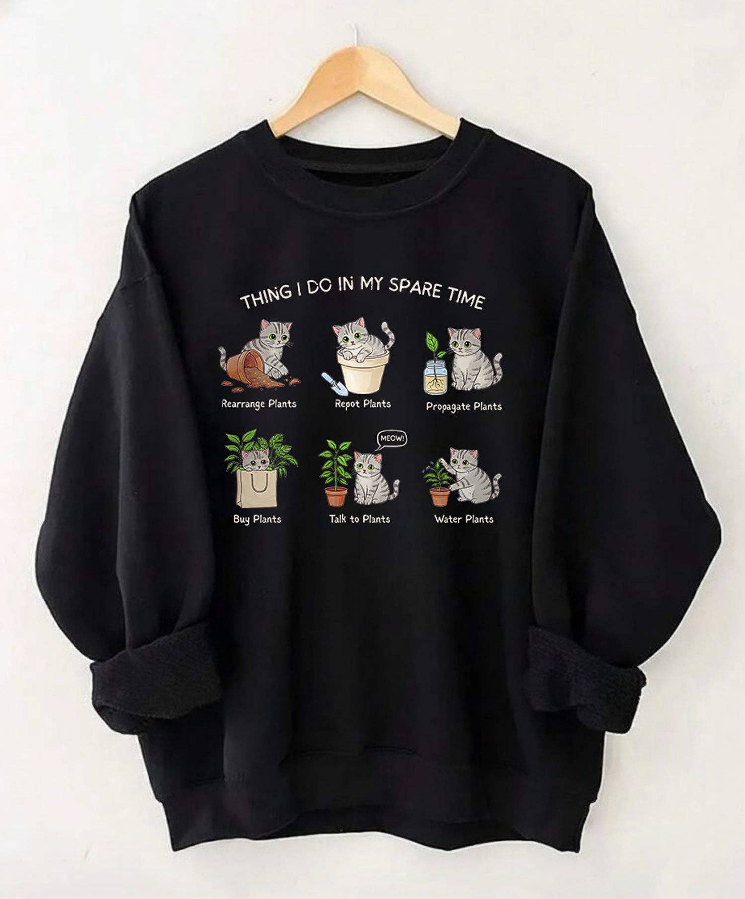 Things I Do in My Spare Time Cat Funny Plant Lover - Adult & Kids T-Shirts, Sweatshirts & Hoodies apparel design preview 1